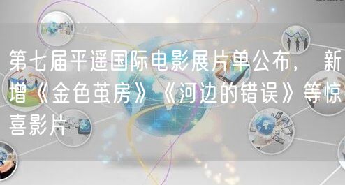 第七届平遥国际电影展片单公布， 新增《金